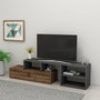 Hanah Home Soporte TV Duru Nogal Claro y Antracita 120cm x 38cm x 27.5cm