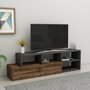 Hanah Home Soporte TV Duru Nogal Claro y Antracita 120cm x 38cm x 27.5cm