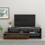 Hanah Home Soporte TV Duru Nogal Claro y Antracita 120cm x 38cm x 27.5cm
