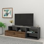 Hanah Home Soporte TV Duru Nogal Claro y Antracita 120cm x 38cm x 27.5cm