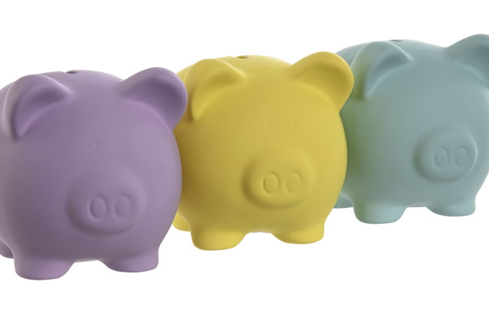 DKD Home Decor Hucha Cerdo Mate Surtido de 3 unidades