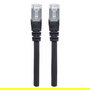 Intellinet 740814 Cable de Red Ethernet Cat7 S/FTP 2m Negro, Conectores RJ-45 Chapados en Oro, 10GBase-T, 10000 Mbit/s, 600 MHz, Plug and Play