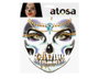 Joyas Faciales Adhesivas Egipcia con Gemas Naranjas y Azules