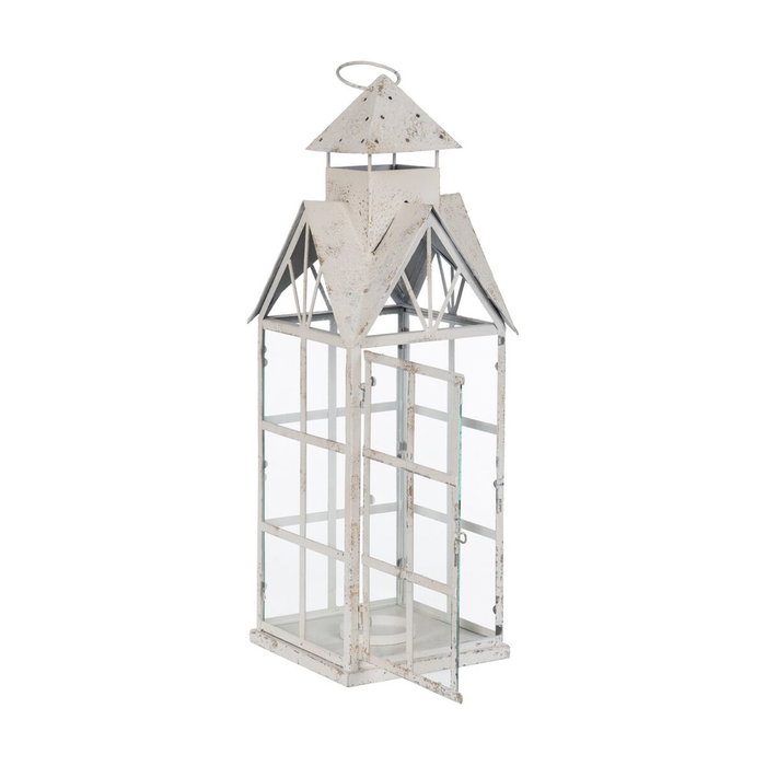 Ixia Farol Portavelas Blanco Metal 21 x 21 x 63 cm