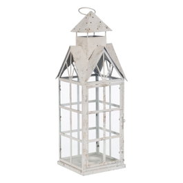 Ixia Farol Portavelas Blanco Metal 21 x 21 x 63 cm