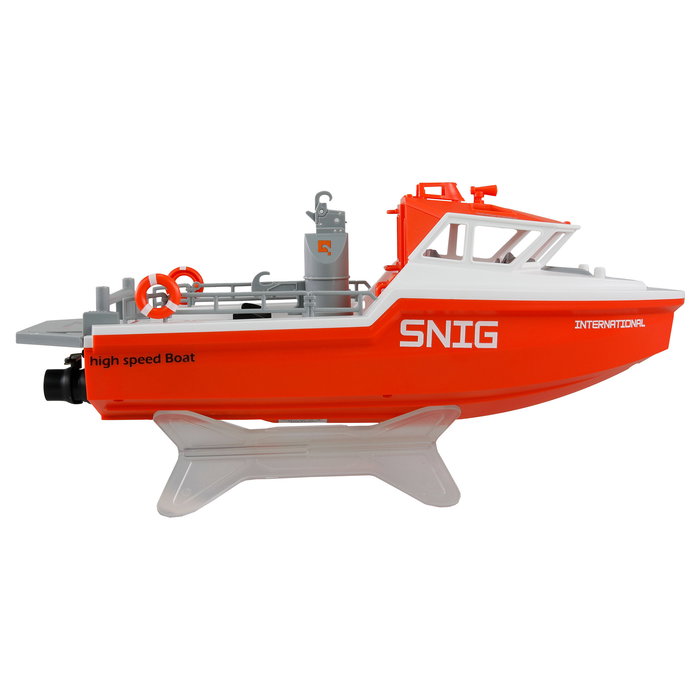 AMEWI Rettungsboot Snig Jetantrieb 26116 Barco RC a Control Remoto, Motor Sin Escobillas, Blanco/Naranja, 320 mm, RTR, 8+ Años