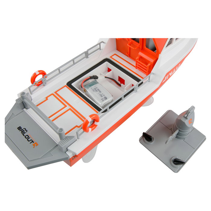 AMEWI Rettungsboot Snig Jetantrieb 26116 Barco RC a Control Remoto, Motor Sin Escobillas, Blanco/Naranja, 320 mm, RTR, 8+ Años