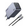 UGREEN Nexode Pro 100W GaN Cargador Rápido 3 Puertos EU con Cable USB-C, Negro/Gris, Carga Súper Rápida PD, Protección Sobrecorriente y Sobretensión