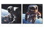 DKD Home Decor Cuadro Lienzo Astronauta Surtido de 2 unidades