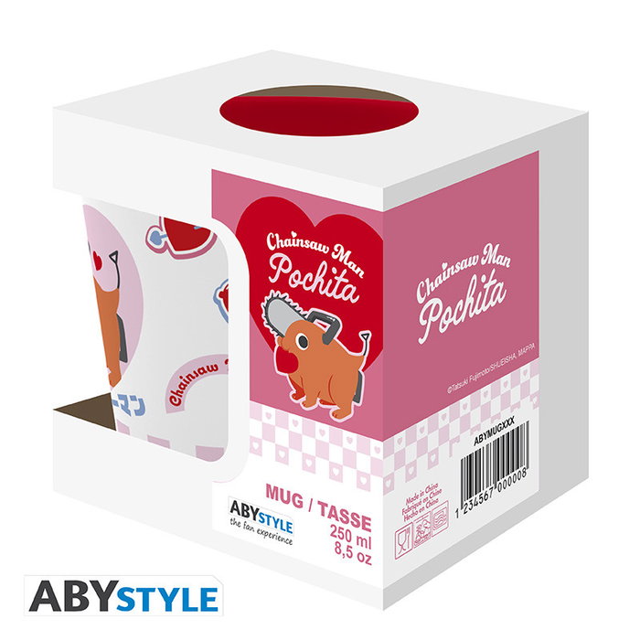 Abystyle Taza Chainsaw Man Pochita Cerámica 250 ml - Merchandising Oficial Anime - Apta Microondas y Lavavajillas