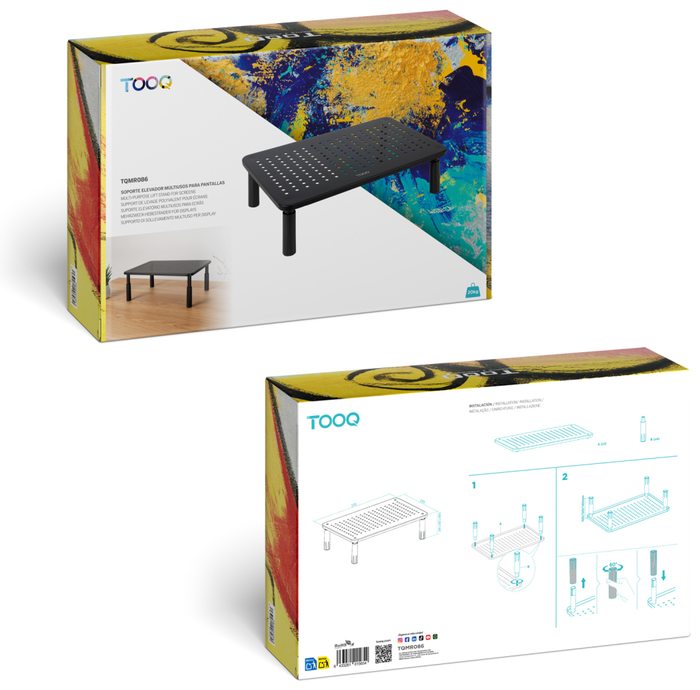 TOOQ Soporte Elevador TQMR086 para Monitor o Portátil, Negro