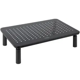 Tooq Elevador Soporte Monitor TQMR086, Base Ergonómica con Altura Ajustable en 3 Niveles (100/120/140 mm) hasta 20 kg, Negro