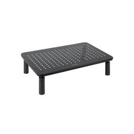 TooQ TQMR086 Soporte para Monitor de Escritorio, Elevador Ergonómico con Ajuste de Altura (100-140 mm) para Pantalla, Portátil o Impresora, Hasta 20 kg, Negro