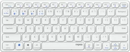 Rapoo Teclado Inalámbrico E9600M Bluetooth 5.0 y 2.4 GHz Multidispositivo, Diseño Ultrafino Compacto con Base de Aluminio, Teclas Multimedia, Batería Recargable, Color Blanco