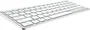 Rapoo Teclado Inalámbrico E9600M Bluetooth 5.0 y 2.4 GHz Multidispositivo, Diseño Ultrafino Compacto con Base de Aluminio, Teclas Multimedia, Batería Recargable, Color Blanco