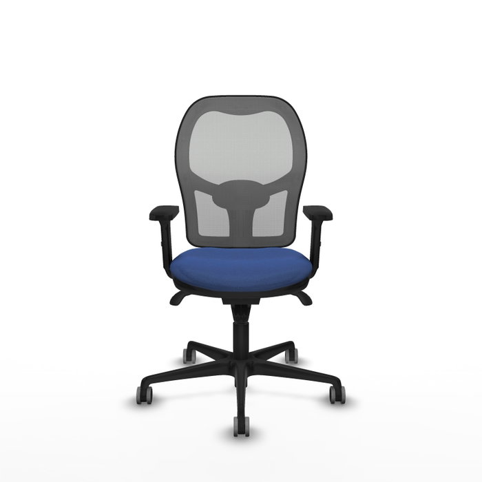 PIQUERAS Y CRESPO Silla de oficina Jorquera con mecanismo Sincro, Tela Azul marino y Malla Gris