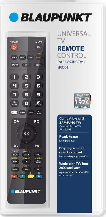 BLAUPUNKT Mando TV Universal para Samsung Pre-Programado, Listo para Usar con Smart TV