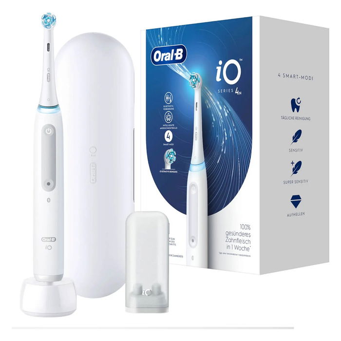 Oral-B Series 4 Quite White Cepillo Dental Eléctrico Giratorio Blanco con Estuche de Viaje Oral-B Series 4 Quite White Cepillo Dental Eléctrico Giratorio Blanco con Estuche de Viaje