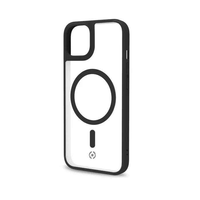 Celly Funda Magmatt Compatible con MagSafe para Apple iPhone 14 Plus - Negro Transparente, Resistente a Impactos y Rayones