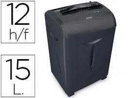 Q-connect Destructora KF15551 12 Hojas Destruye Grapas Clips CDs y Tarjetas Corte Partículas Nivel Seguridad P-3