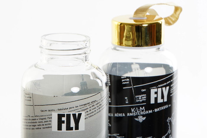 DKD Home Decor Botellas de Borosilicato Colección Aviación 550ml