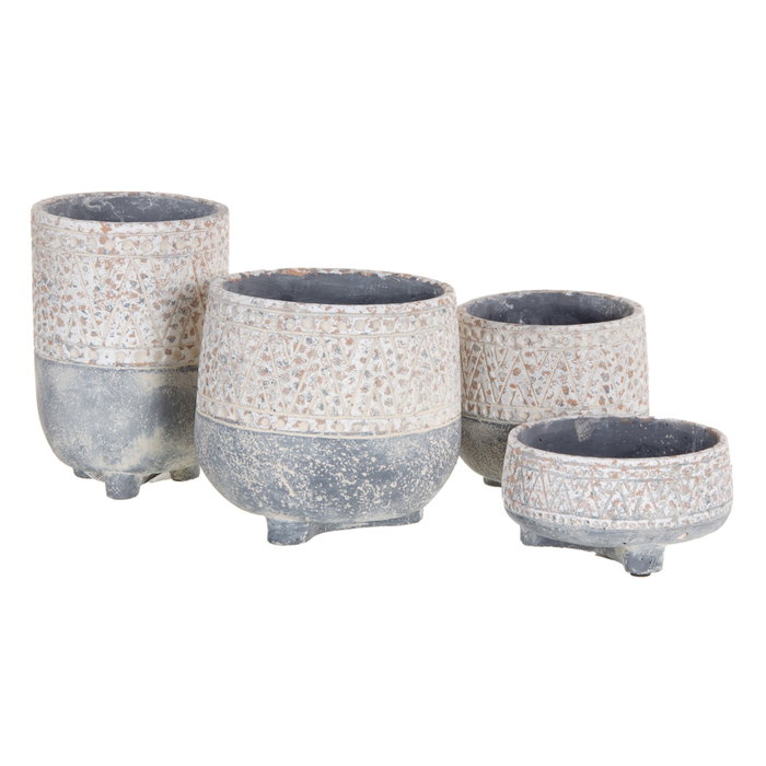 Macetero Cemento Decoración 13 X 13 X 20 cm (Set de 2)