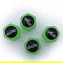 Occ Sport Tapones para Válvula OCCLEV002 Verde Fluorescente, ABS, Pack de 4 Unidades, 3 x 1.5 cm, Efecto Decorativo y Protector