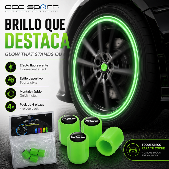 Occ Sport Tapones Válvula LED Verde