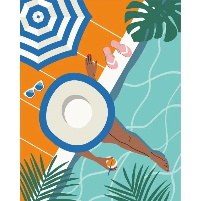 Ravensburger Pintar por números Pool Time 25523, Lienzo de 24x30 cm para Adultos