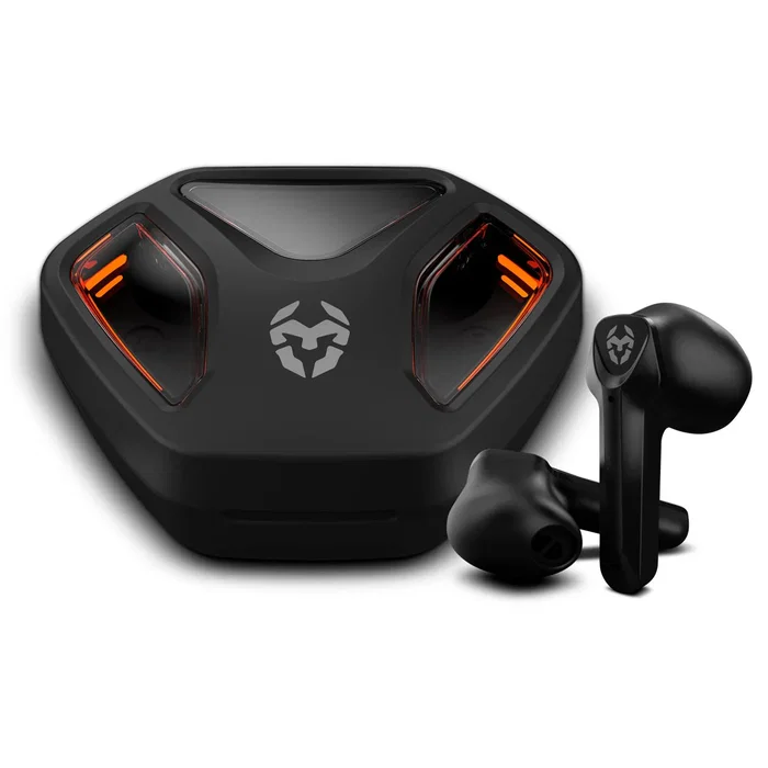 Krom KALL Auriculares Inalámbricos In-Ear Gaming con Bluetooth 5.3, Micrófono Integrado, Batería 4h, Estuche de Carga Rápida, Color Negro