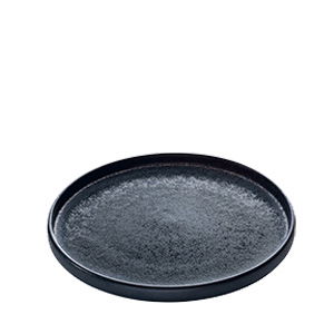 PLAYGROUND Plato Llano Nara Negro 27 cm, Vajilla de Alta Calidad, Colección Nara Negro, No Apto Lavavajillas (Set de 6)