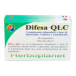 HERBOPLANET Difesal Qlc 20 Comprimidos con Lactoferrina, Calostro y Quercetina