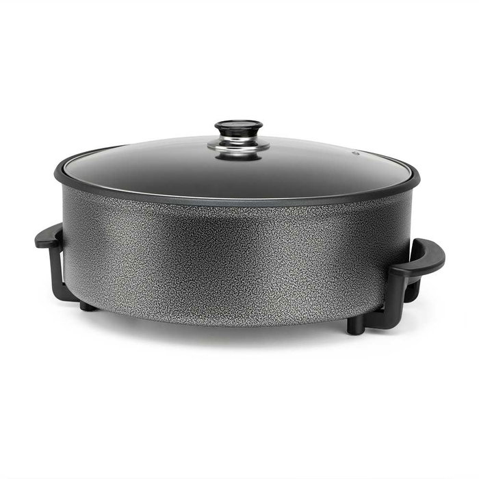 Orbegozo PZ 4211 Sartén Eléctrica 1500W, 10 Litros, Ø42 cm, Superficie Antiadherente, Tapa de Cristal con Válvula de Seguridad