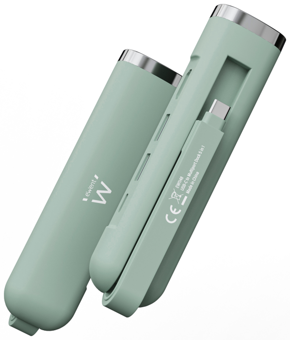 EWENT Docking Station USB-C EW1148 4K HDMI, Ethernet y 100W PD, Verde
