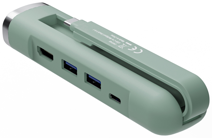EWENT Docking Station USB-C EW1148 4K HDMI, Ethernet y 100W PD, Verde