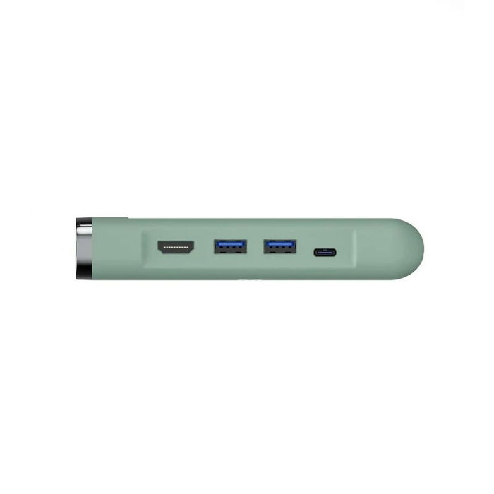 EWENT Docking Station USB-C EW1148 4K HDMI, Ethernet y 100W PD, Verde