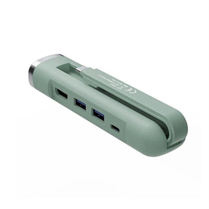 EWENT Docking Station USB-C EW1148 4K HDMI, Ethernet y 100W PD, Verde