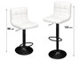 GIFTDECOR Taburete Acolchado con Respaldo Blanco, Metal y Negro