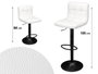 GIFTDECOR Taburete Acolchado con Respaldo Blanco, Metal y Negro