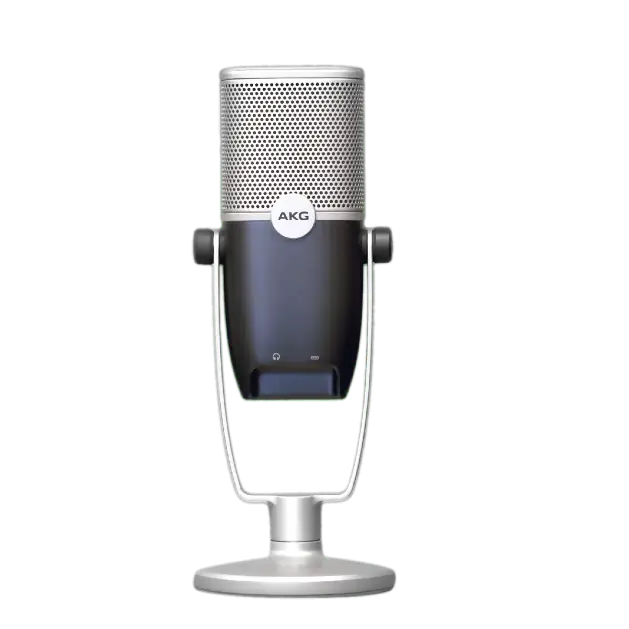 AKG Micrófono C22 USB para Podcasts, Streaming y Gaming con Tarjeta de Sonido Dual 24 bits/96 kHz y Doble Cápsula