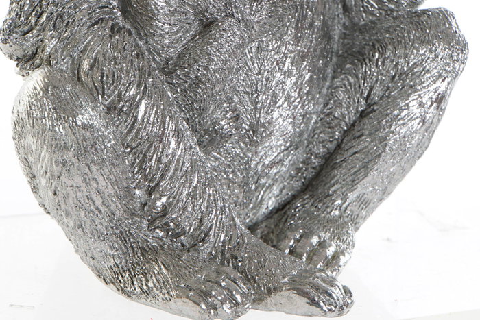 DKD Home Decor Figura de Orangután Plateada en Resina DKD Home Decor Figura de Orangután Plateada en Resina