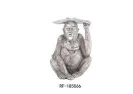 DKD Home Decor Figura de Orangután Plateada en Resina