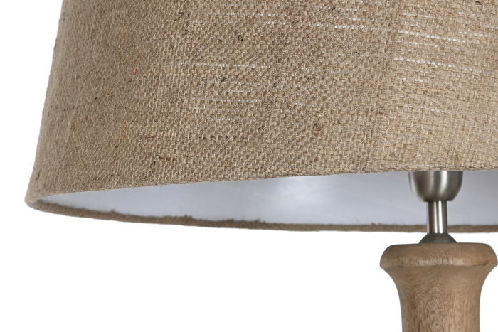 DKD Home Decor Lámpara de Pie Item Home Madera y Yute Tallada 58 x 178 x 58 cm