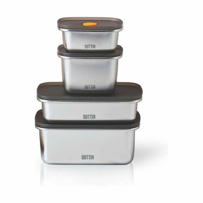 Fiambrera Hermética Quttin Acero Inoxidable Rectangular 600 ml (12 Unidades)