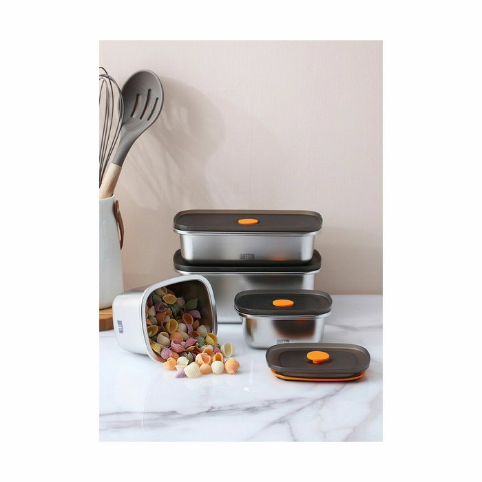 Fiambrera Hermética Quttin Acero Inoxidable Rectangular 600 ml (12 Unidades)