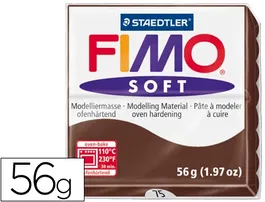 Staedtler Pasta Fimo Soft 57 gr Marron Caramelo - Pasta de modelar blanda, suave y fácil de mezclar, colores brillantes, 55x55x15 mm