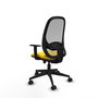 PIQUERAS Y CRESPO Silla de oficina Cilanco con mecanismo Sincro/Traslack, Amarillo y Gris