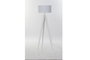DKD Home Decor Lámpara de pie de madera y poliéster Blanco