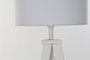 DKD Home Decor Lámpara de pie de madera y poliéster Blanco