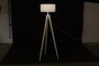 DKD Home Decor Lámpara de pie de madera y poliéster Blanco